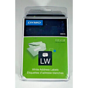DYMO Address Label, 3 1/2 x 1 1/8 , White, Quantity 520 Labels